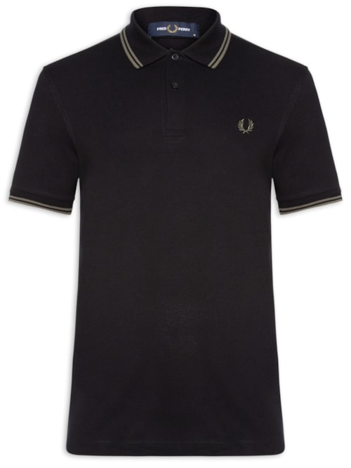 Polo Masculina Twin Tipped Regular Fit Em Piquet De Algodão - Preto Polo Masculina Twin Tipped Regular Fit Em Piquet De Algodão - Preto