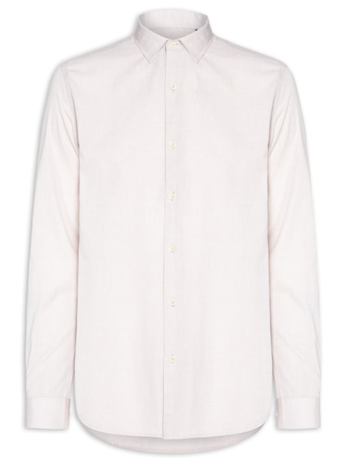 Camisa Masculina Slim Fit Algodão Willis - Bege Camisa Masculina Slim Fit Algodão Willis - Bege