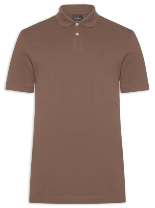 Polo Masculina Básica Regular Fit Em Piquet - Marrom Polo Masculina Básica Regular Fit Em Piquet - Marrom