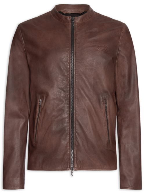 Jaqueta Masculina De Couro Sem Capuz L-Tad-Bkbx - Marrom Jaqueta Masculina De Couro Sem Capuz L-Tad-Bkbx - Marrom