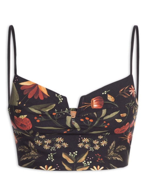 Top Feminino Inverno Tropical - Preto Top Feminino Inverno Tropical - Preto