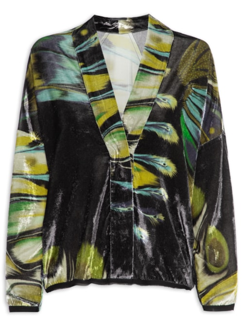 Camisa Feminina Veludo Butterfly Tex - Preto Camisa Feminina Veludo Butterfly Tex - Preto