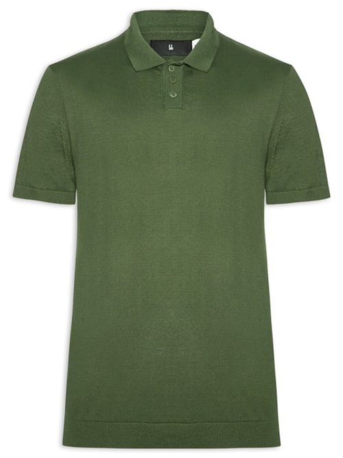 Polo Tricot Manga Curta Masculina Basic - Verde Polo Tricot Manga Curta Masculina Basic - Verde