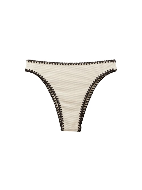 Calcinha Brasileira De Cintura Alta Bicolor Embroidery - Off-White Calcinha Brasileira De Cintura Alta Bicolor Embroidery - Off-White