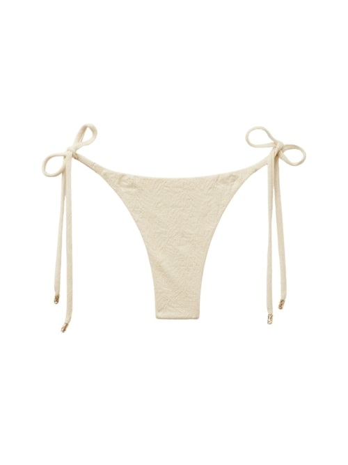 Calcinha De Biquíni Fio Dental Com Amarração Wild Jungle - Off-White Calcinha De Biquíni Fio Dental Com Amarração Wild Jungle - Off-White