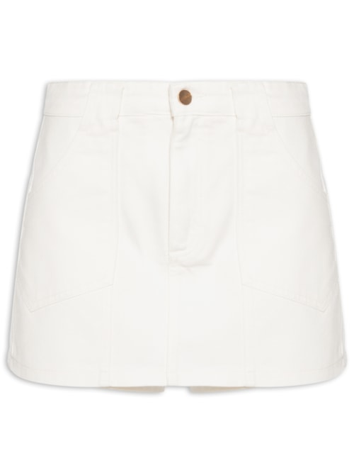 Short Saia Amara Sarja - Branco Short Saia Amara Sarja - Branco