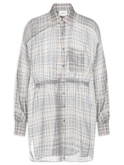 Camisa Feminina Zero Waste Checked - Cinza Camisa Feminina Zero Waste Checked - Cinza