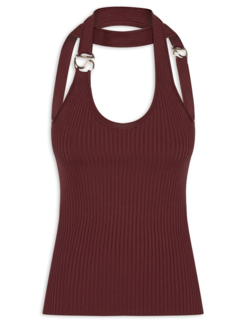 Blusa Feminina C-Logo Knit - Marrom Blusa Feminina C-Logo Knit - Marrom