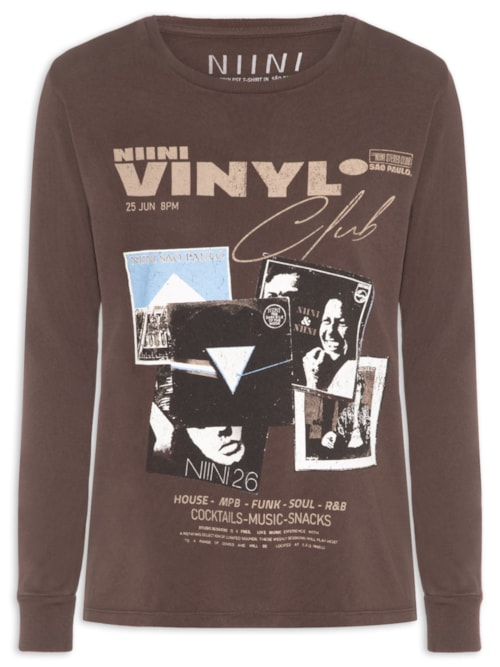 Camiseta Feminina Vinil Brown - Marrom Camiseta Feminina Vinil Brown - Marrom