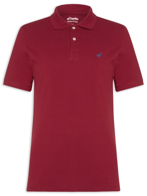 Polo Masculina Lhama Em Malha Piquet - Vermelho Polo Masculina Lhama Em Malha Piquet - Vermelho