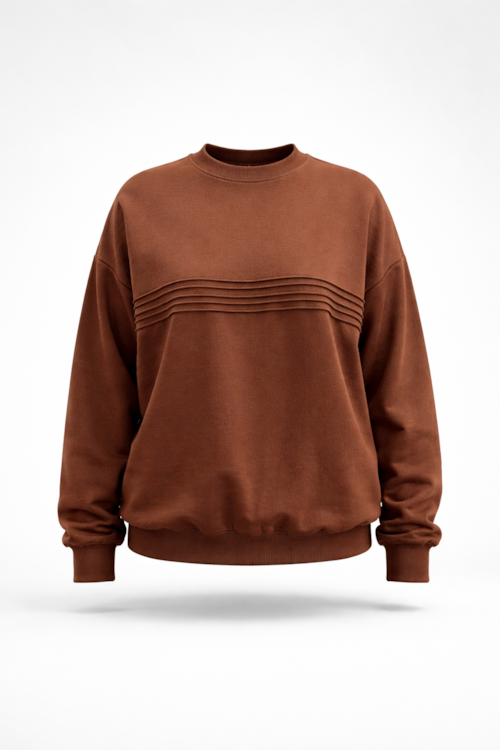 Blusa Moletom Linhas Outono - Marrom Blusa Moletom Linhas Outono - Marrom