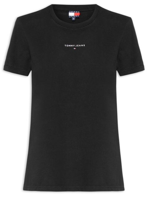 Camiseta Feminina Reg Linear SS Tee Preto Camiseta Feminina Reg Linear SS Tee Preto