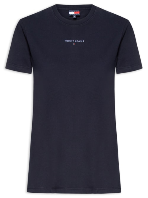Camiseta Feminina Reg Linear SS Tee Azul