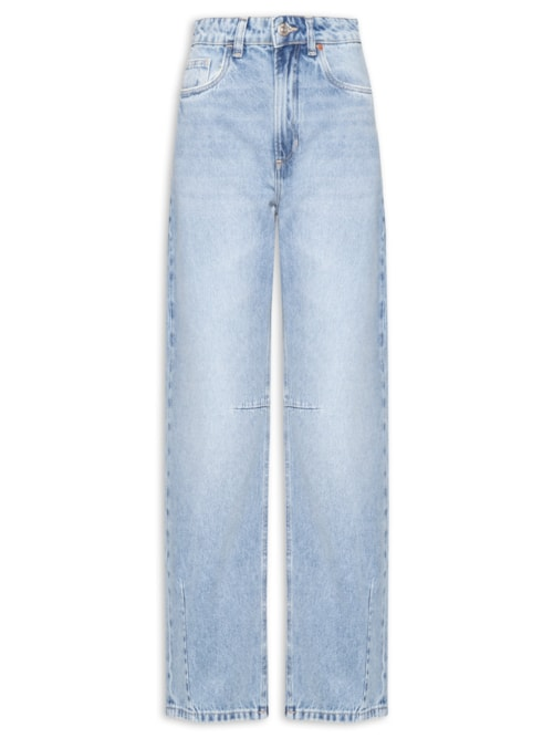 Calça Jeans Feminina Baggy Dirty E Pences - Azul