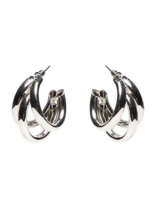 Argola Feminina Tripla - Prateado Argola Feminina Tripla - Prateado