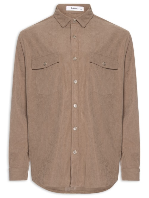 Camisa Masculina em Cotelê - Marrom Camisa Masculina em Cotelê - Marrom