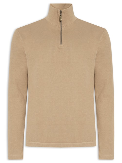 Agasalho Masculino Manga Longa Gola Alta Texture - Bege Agasalho Masculino Manga Longa Gola Alta Texture - Bege
