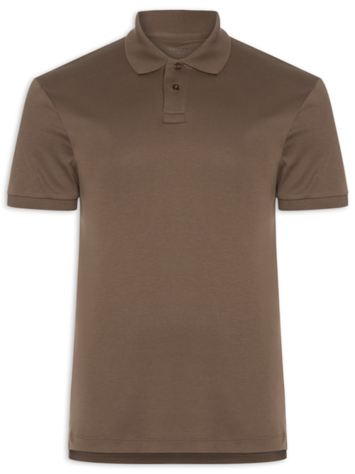 Polo Masculina Manga Curta Supersoft - Marrom Polo Masculina Manga Curta Supersoft - Marrom
