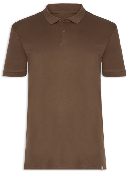 Polo Masculina Básica Em Algodão Egípcio Suedine - Marrom Polo Masculina Básica Em Algodão Egípcio Suedine - Marrom