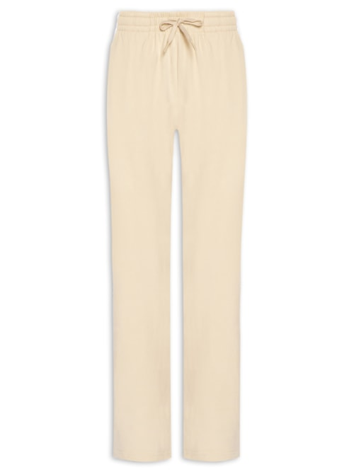Calça Feminina Reta Peluciada - Bege