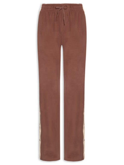 Calça Feminina Reta Peluciada - Marrom