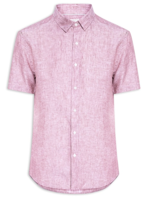 Camisa Masculina Puro Linho - Vermelho