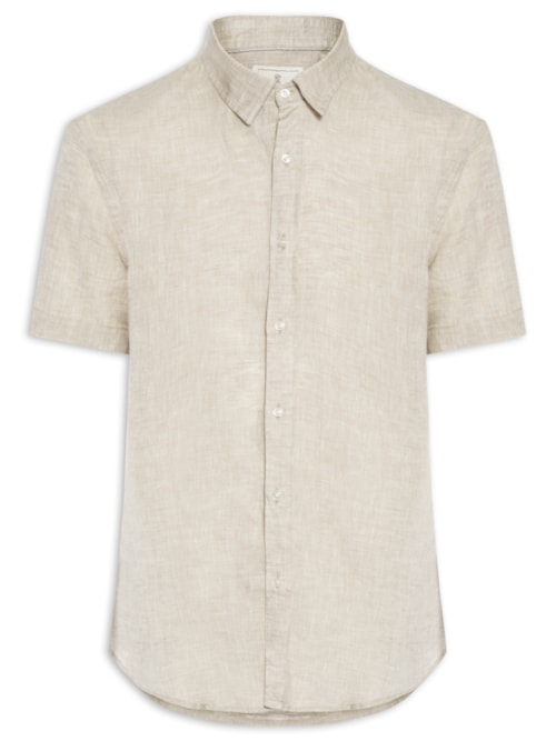 Camisa Masculina Puro Linho - Bege