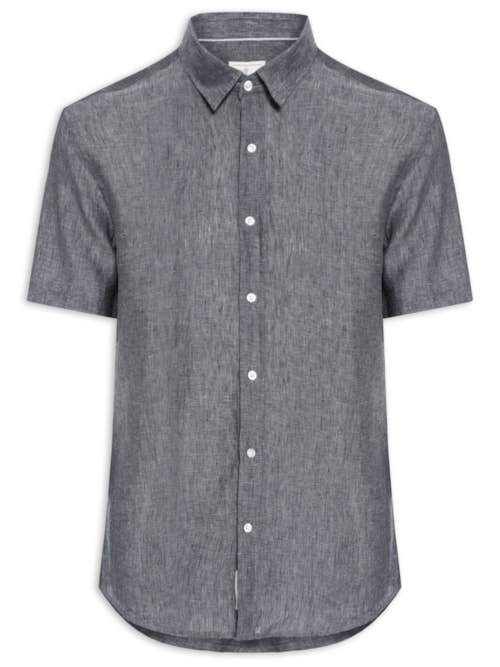 Camisa Masculina Puro Linho - Preto
