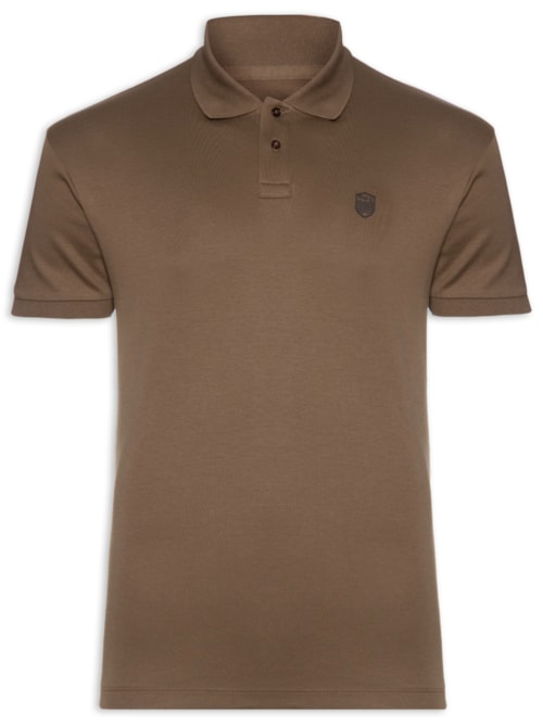 Polo Masculina Supersoft Brasão - Marrom Polo Masculina Supersoft Brasão - Marrom