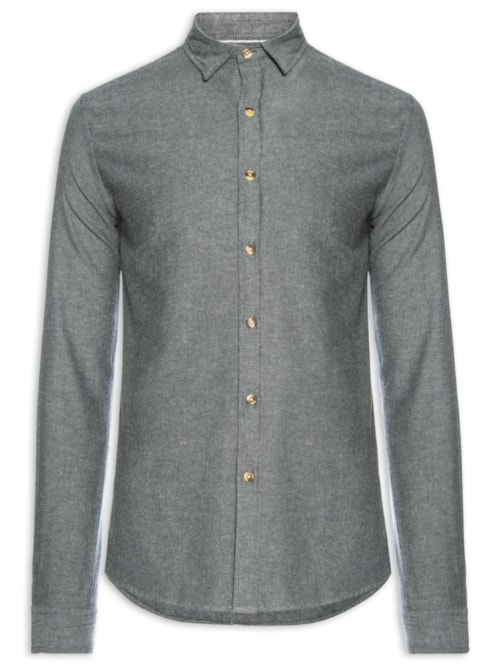 Camisa Masculina Flanela Mescla - Cinza Camisa Masculina Flanela Mescla - Cinza