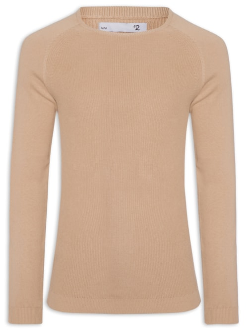 Suéter Tricot Masculino Corpo Tranças Mg Lisa - Bege Suéter Tricot Masculino Corpo Tranças Mg Lisa - Bege