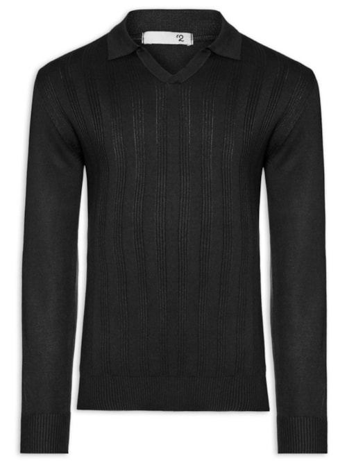Suéter Masculino Gola Colombiana - Preto Suéter Masculino Gola Colombiana - Preto