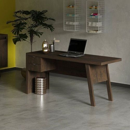 Escrivaninha Mesa Escritório Me4122 2 Gavetas 163cm Rustico Rústico