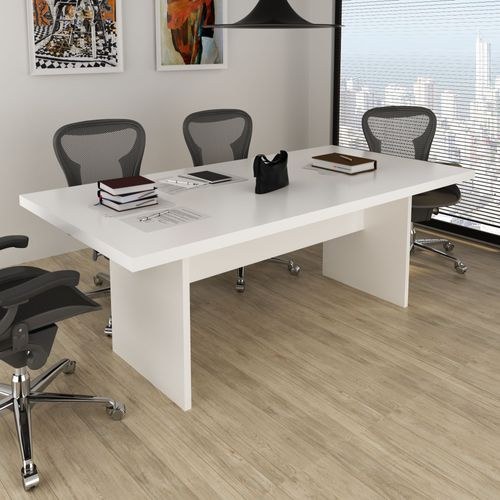 Mesa para Reunião 6 Lugares 200x100cm Branco