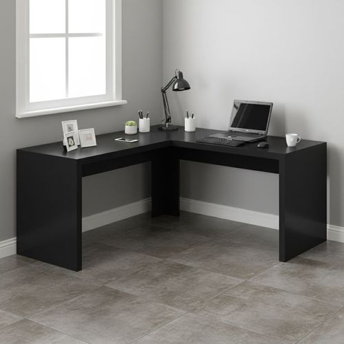Escrivaninha Mesa Escritório Angular em L ME4116 157,3cm Preto Preto