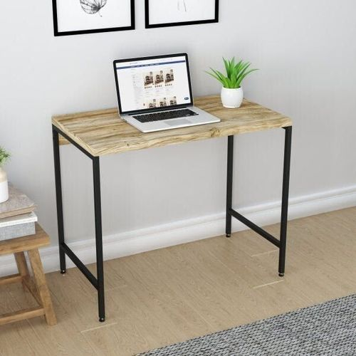 Escrivaninha Mesa Escritório Estilo Active 90cm Industrial Yescasa Carvalho Carvalho
