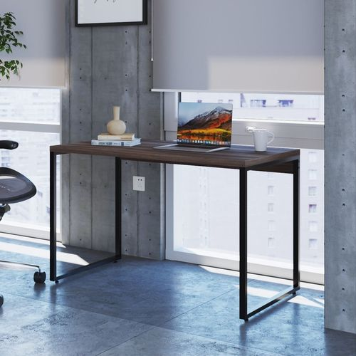 Escrivaninha Mesa Escritório Office Estilo Kuadra 120cm Industrial Nogal Nogal Escrivaninha Mesa Escritório Office Estilo Kuadra 120cm Industrial Nogal Nogal