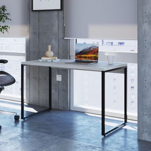Escrivaninha Mesa Escritório Office Estilo Kuadra 120cm Industrial Snow Snow