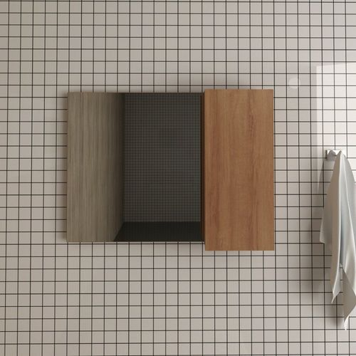 Espelheira para Banheiro 80cm Amendoa