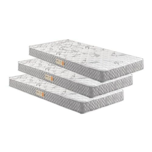 Kit 3 Colchões Solteiro Ecoflex D23 Ecoline 2 88x188x14 e 1 78x188x14 Cinza