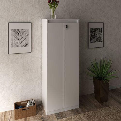 Armário para Escritório com 2 Portas com Chave ME4151 Tecno Mobili Branco