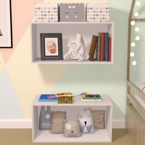 Nicho Cubo com Fundo Branco Glas Baby Branco