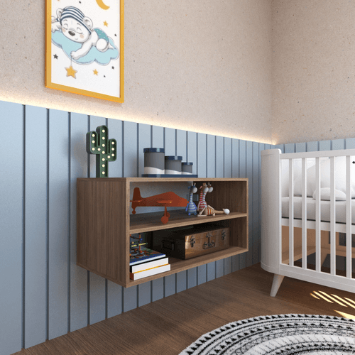 Nicho com Prateleira Quarto Infantil Carvalho Mel