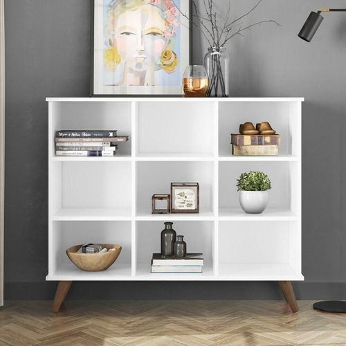 Estante para Livros Baixa Retro 6 Nichos Toq Branco