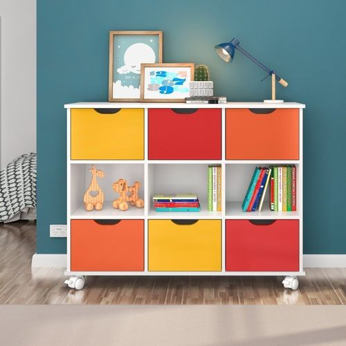 Nicho Organizador com 6 Gavetas Branco/Colorido/Branco