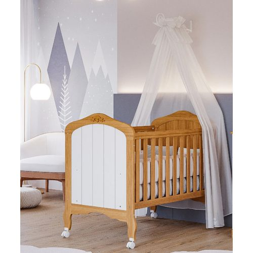 Berço Mini Cama Alegria Espresso Móveis Nature/Branco Berço Mini Cama Alegria Espresso Móveis Nature/Branco