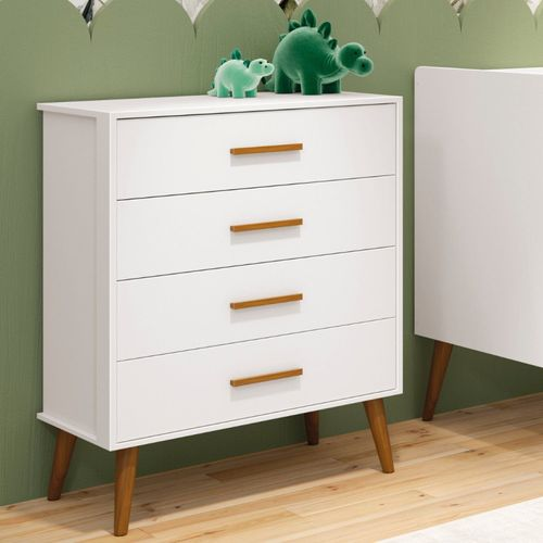 Cômoda Infantil 4 Gavetas Isis Branco