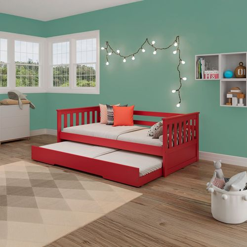 Bicama Infantil Mission em Madeira Maciça/MDF Vermelho