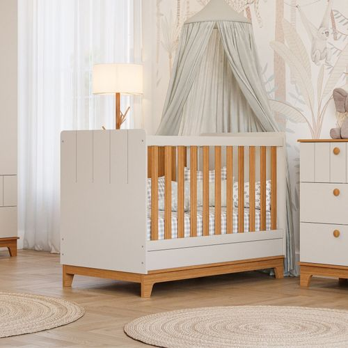 Berço Mini Cama Chantilly Expresso Móveis Off White / Nature Berço Mini Cama Chantilly Expresso Móveis Off White / Nature