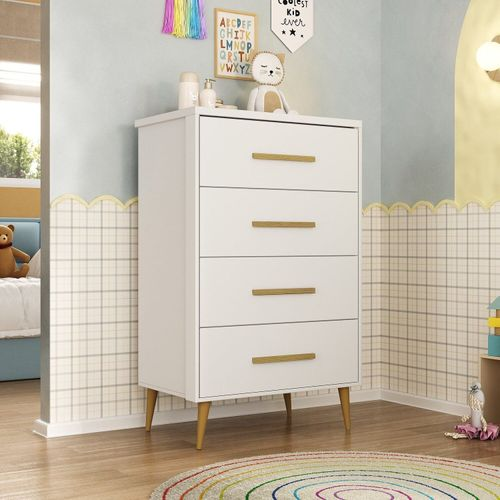 Cômoda para Quarto Infantil Magia Espresso Móveis Branco